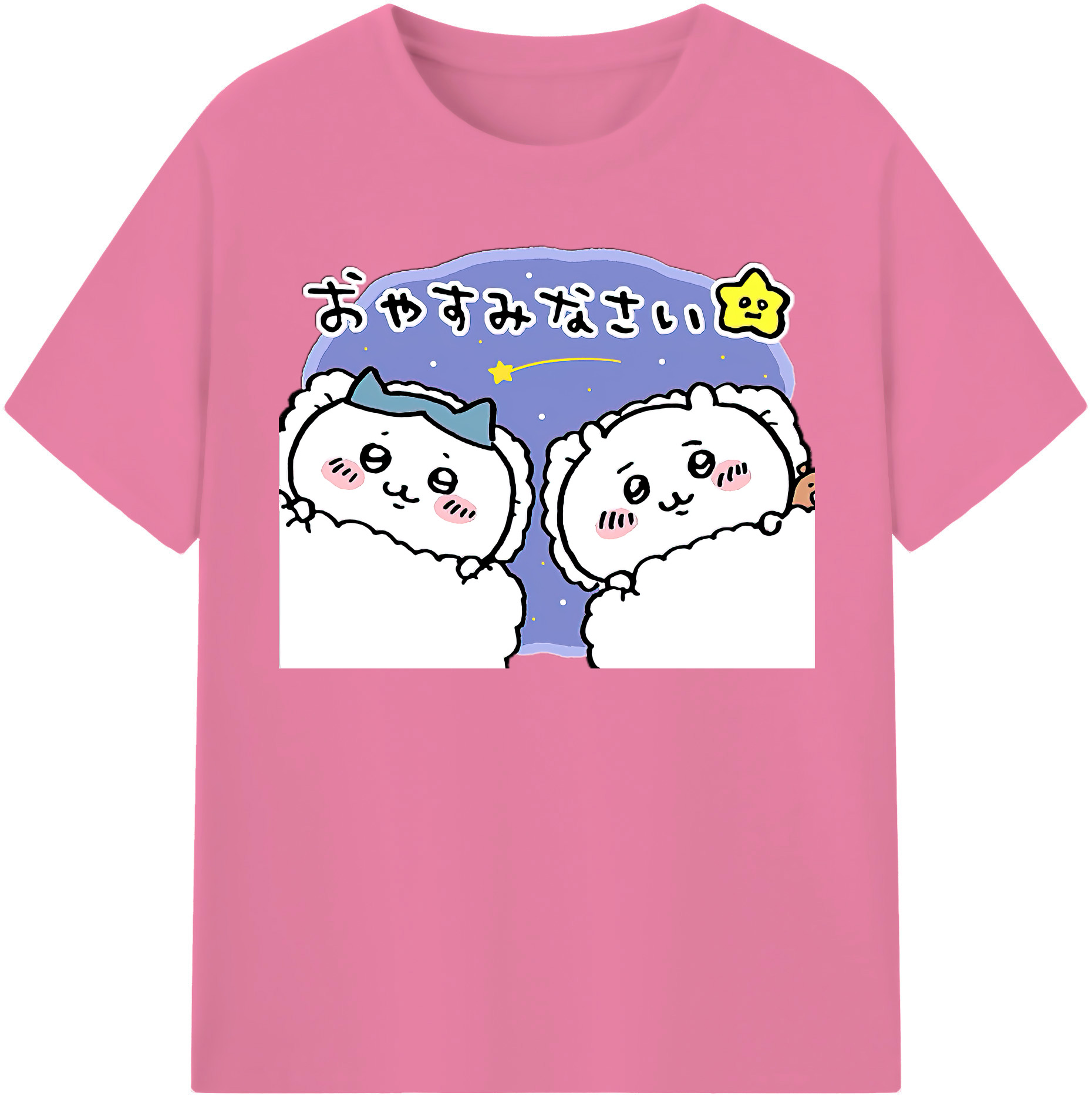 （画像用） ちいかわ ハチワレ Chii-kawa hachiware 綿100％半袖Tシャツ（フロントプリント）